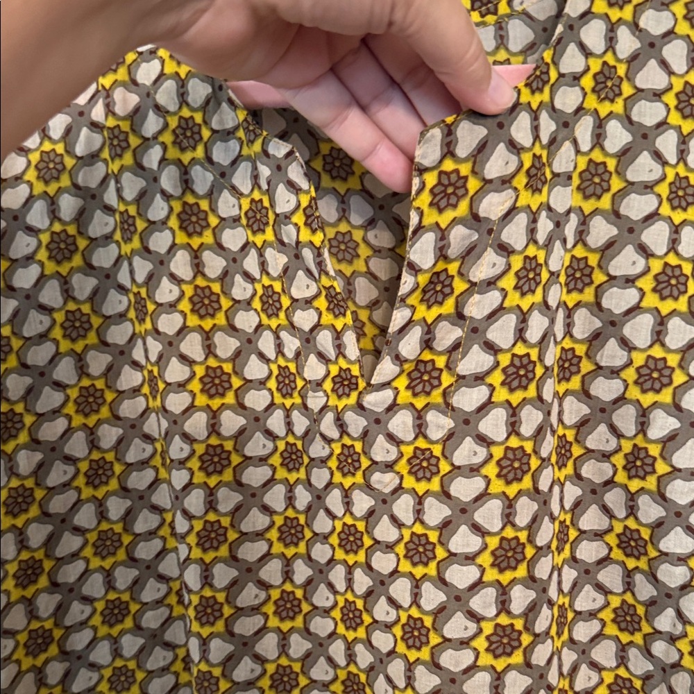 Dolma Elegant Yellow Patterned Women's Tunic - Picture 7 of 8
